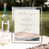 Sierra Dusk | Mountain Wedding Bar Menu Sign ポスター