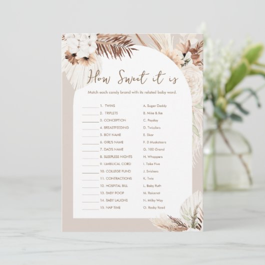 SIERRA How Sweet Itキャンディバーベビーゲームカード 招待状 (スタンド正面)