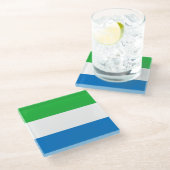 Sierra Leone Flag ガラスコースター (アングル)