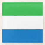 Sierra Leone Flag ガラスコースター<br><div class="desc">Patriotic flag of Sierra Leone.</div>