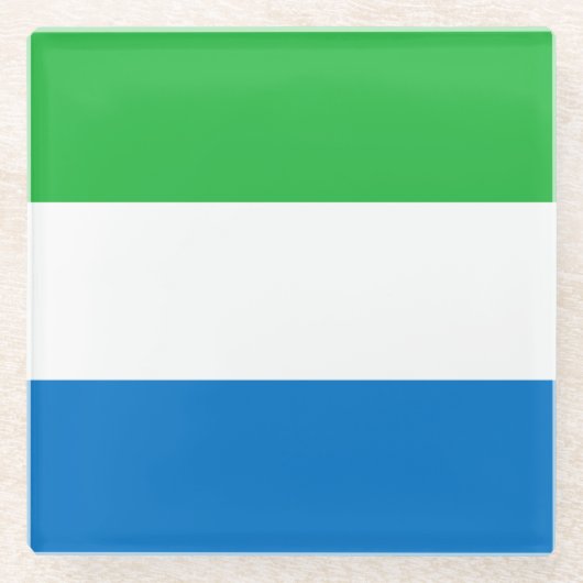 Sierra Leone Flag ガラスコースター (正面)