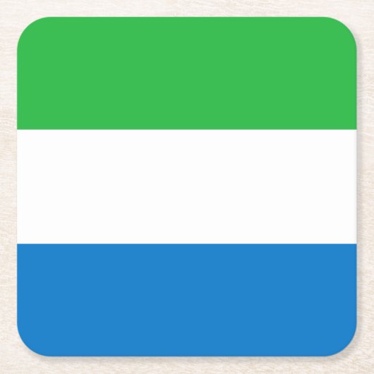Sierra Leone Flag スクエアペーパーコースター (正面)