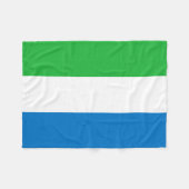Sierra Leone Flag フリースブランケット (正面(横))