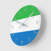 Sierra Leone Flag ラウンド壁時計 (傾斜)