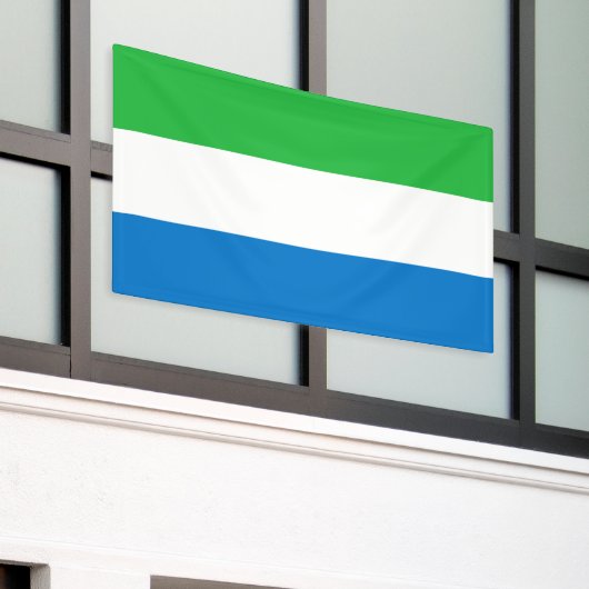 Sierra Leone Flag 横断幕 (ビルの外側)