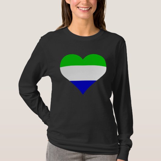 Sierra Leone Flag Heart Sierra Leone Gifts Love Si Tシャツ (正面)