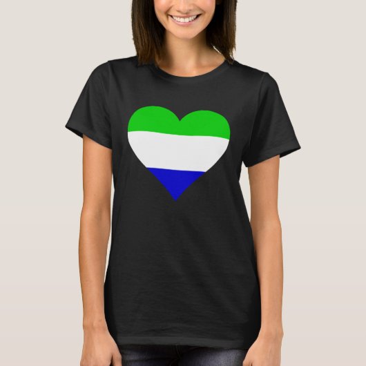 Sierra Leone Flag Heart Sierra Leone Gifts Love Si Tシャツ (正面)