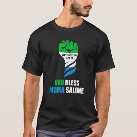 Sierra Leone Independence Home God Bless Mama Salo Tシャツ (正面)