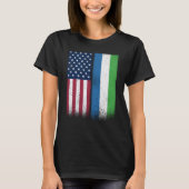 Sierra Leone Sierra Leonean American Flags Proud U Tシャツ (正面)