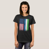 Sierra Leone Sierra Leonean American Flags Proud U Tシャツ (正面フル)
