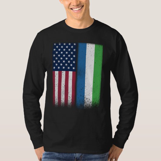 Sierra Leone Sierra Leonean American Flags Proud U Tシャツ (正面)