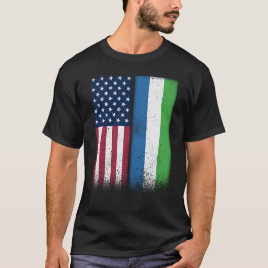 Sierra Leone Sierra Leonean American Flags Proud U Tシャツ (正面)