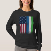 Sierra Leone Sierra Leonean American Flags Proud U Tシャツ (正面)