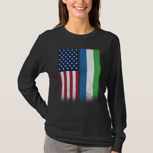 Sierra Leone Sierra Leonean American Flags Proud U Tシャツ (正面)