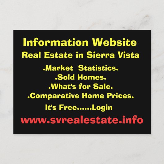 Sierra Vist実在の情報サイト… ポストカード (正面)