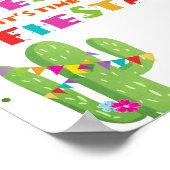 Siesta Cactus Fiestaテーブルへの時間がない標識 ポスター (角)