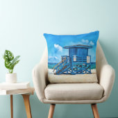 Siesta Key Beach Blue Lifeguard Tower Pillow クッション (椅子)