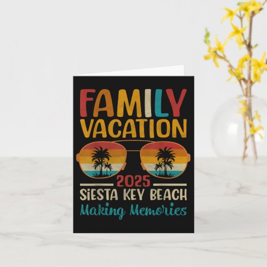 Siesta Key Beach Florida Matching Family Vacation  カード (黄色い花)