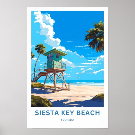 Siesta Key Beach Florida Travel Print ポスター (正面)