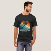 Siesta Key Beach Florida Tropical Beach Palm Tree Tシャツ (正面フル)