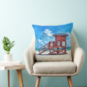 Siesta Key Beach Red LifeGuard Tower Pillow クッション (椅子)