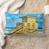 Siesta Key Beach Yello LifeGuard Tower Pillow ランバークッション (ブランケット)