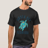 Siesta Key Fl Beach Sea Turtle Illustration Tシャツ (正面)