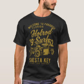 Siesta Key Florida Retro Hotrod Surf  5 Tシャツ (正面)
