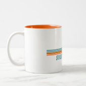 Siesta Key Florida Sun Palm Trees ツートーンマグカップ (左)