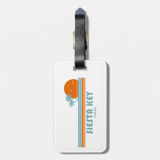 Siesta Key Florida Sun Palm Trees ラゲッジタグ (裏面縦)