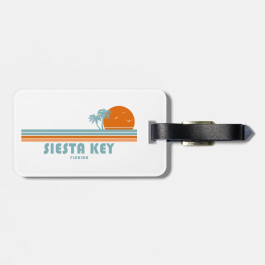 Siesta Key Florida Sun Palm Trees ラゲッジタグ (裏面横)