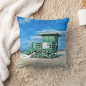 Siesta Key Green LifeGuard Tower Pillow クッション (ブランケット)