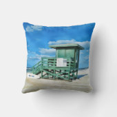 Siesta Key Green LifeGuard Tower Pillow クッション (裏面)