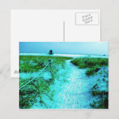 Siesta Keys Beachのカラフルな縁取りのテーマ別ギフト ポストカード (正面/裏面)