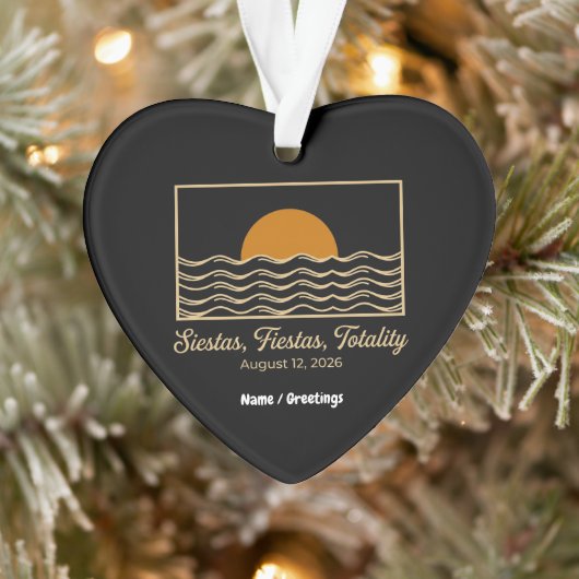 Siestas Fiestas Totality Spain Solar Eclipse 2026  オーナメント (ツリー)