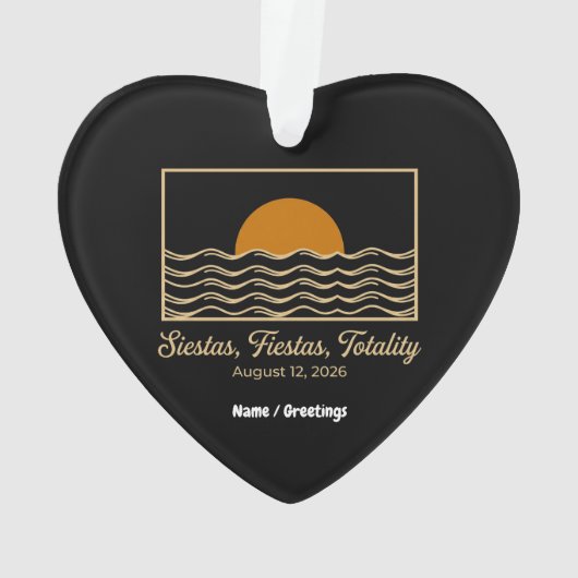 Siestas Fiestas Totality Spain Solar Eclipse 2026  オーナメント (裏面)