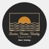 Siestas Fiestas Totality Spain Solar Eclipse 2026  ラウンドシール (正面)