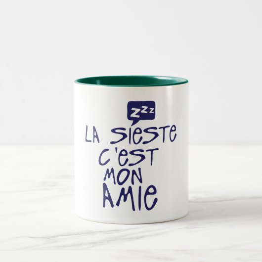 sieste est mon ami citation bulle  ツートーンマグカップ (中央)