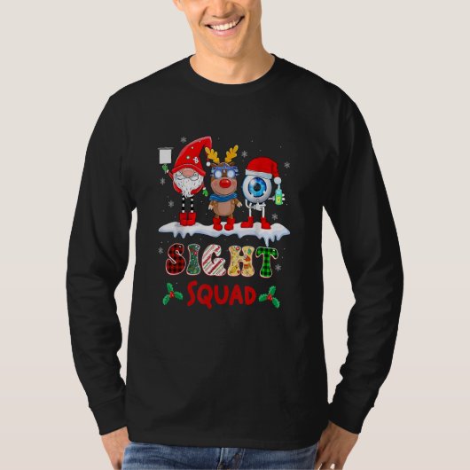 Sight Squad Gnome Reindeer Santa Christmas Optomet Tシャツ (正面)