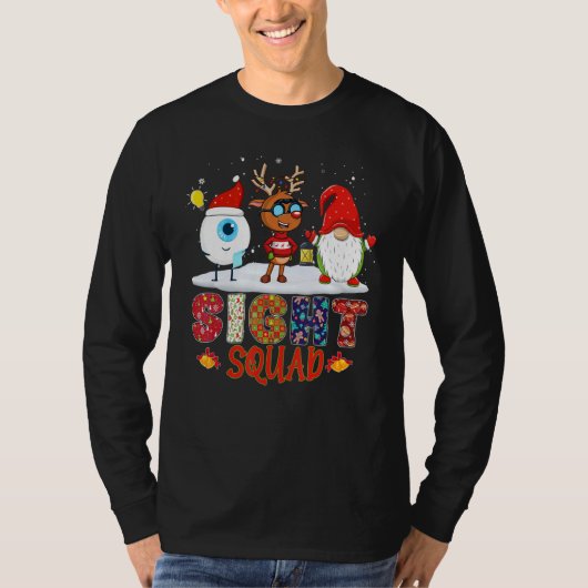 Sight Squad Gnome Reindeer Santa Christmas Optomet Tシャツ (正面)