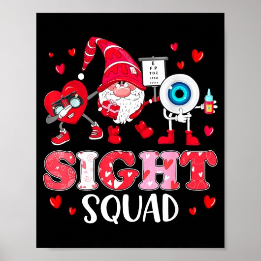 Sight Squad Optician Optometrist Dabbing Heart Val ポスター (正面)