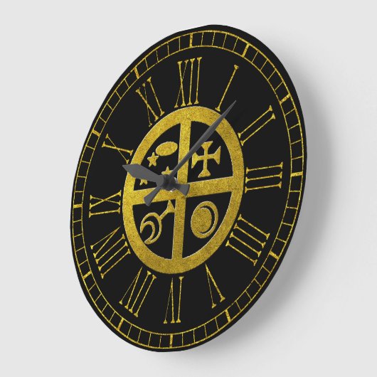 Sigilの魔法の新しい家の保護 ラージ壁時計 (傾斜)