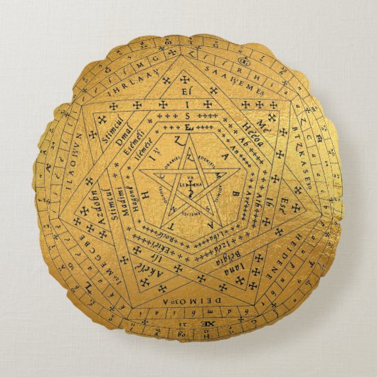Sigillum Dei Seal of God Angelic John Dee Diagram ラウンドクッション (正面)