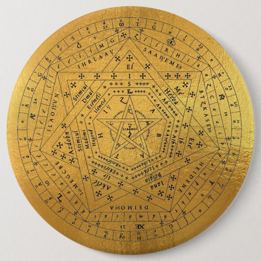 Sigillum Dei Seal of God Angelic John Dee Diagram 缶バッジ (正面)