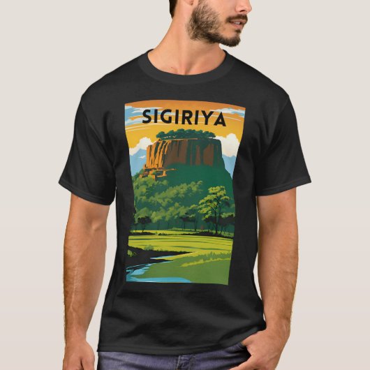Sigiriyaトラベミニマルルポスター Tシャツ (正面)