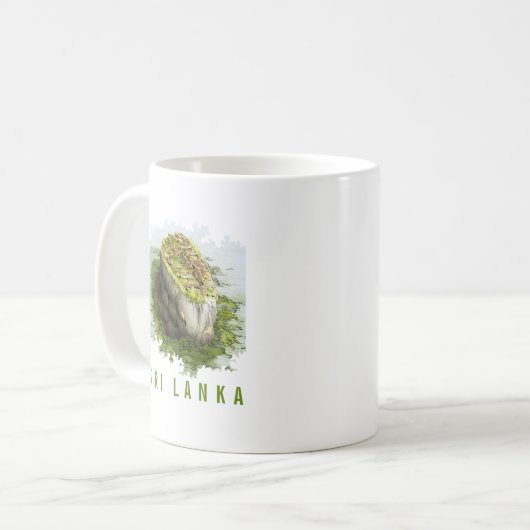 Sigiriya要塞の芸術を持つマグカップ。 コーヒーマグカップ (正面左)