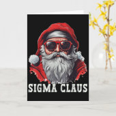 Sigma Claus Santa Funny Christmas Rizz Meme Xmas _ カード (黄色い花)