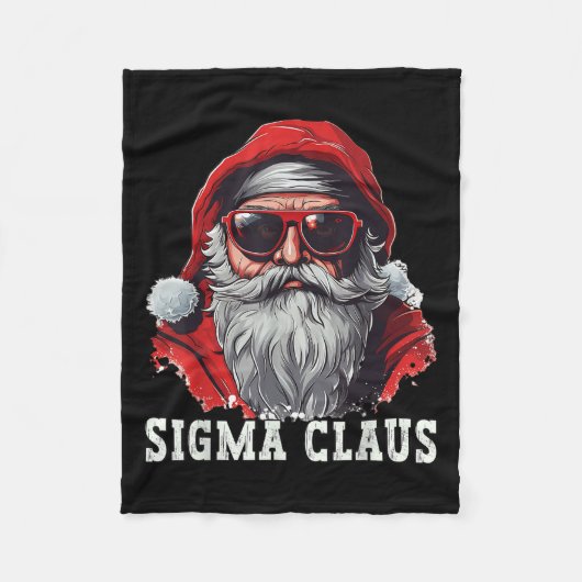 Sigma Claus Santa Funny Christmas Rizz Meme Xmas _ フリースブランケット (正面)