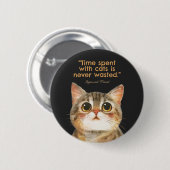 Sigmund Freud Cat Quote Button 缶バッジ (正面&裏面)