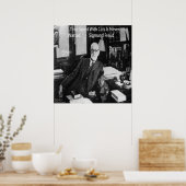 Sigmund Freud In Office & Famous Cat Quote Poster ポスター (キッチン)